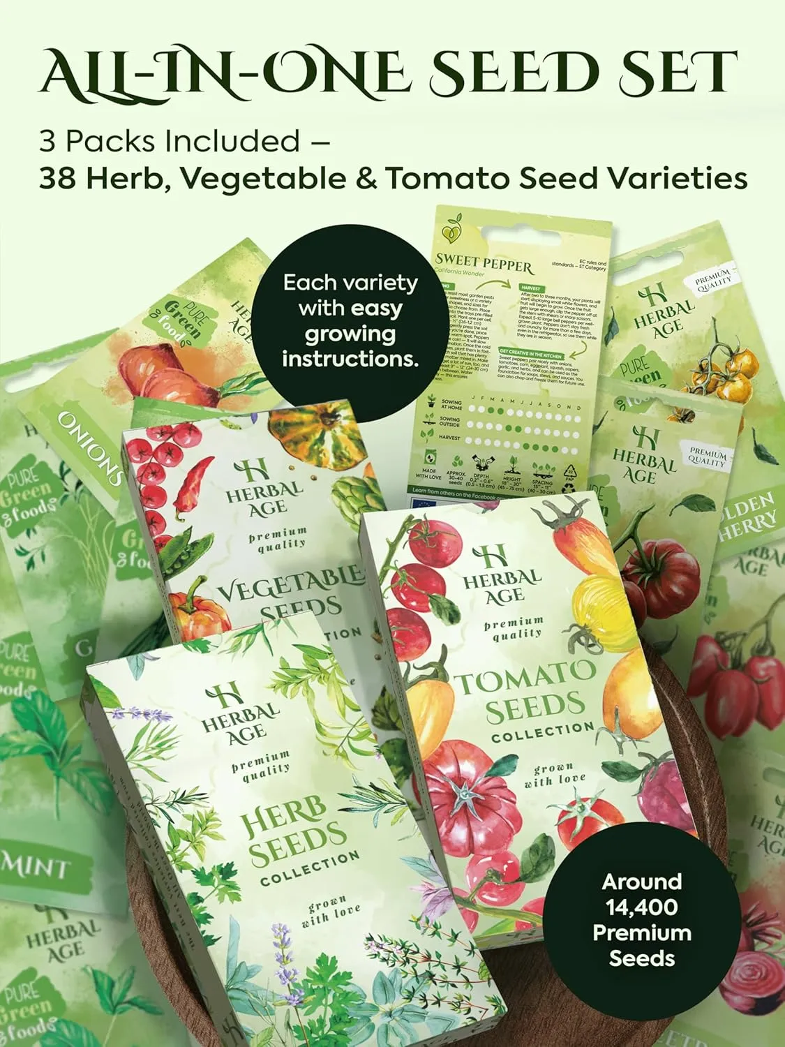 Herbal Age 38 Varieties zadenset 3 boxen onbespoten