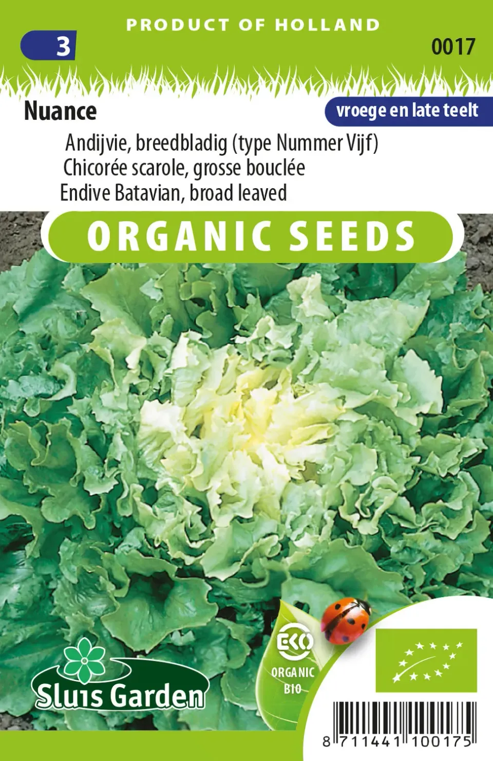 Sluis Garden Andijvie Nuance BIO zaden 0,4g