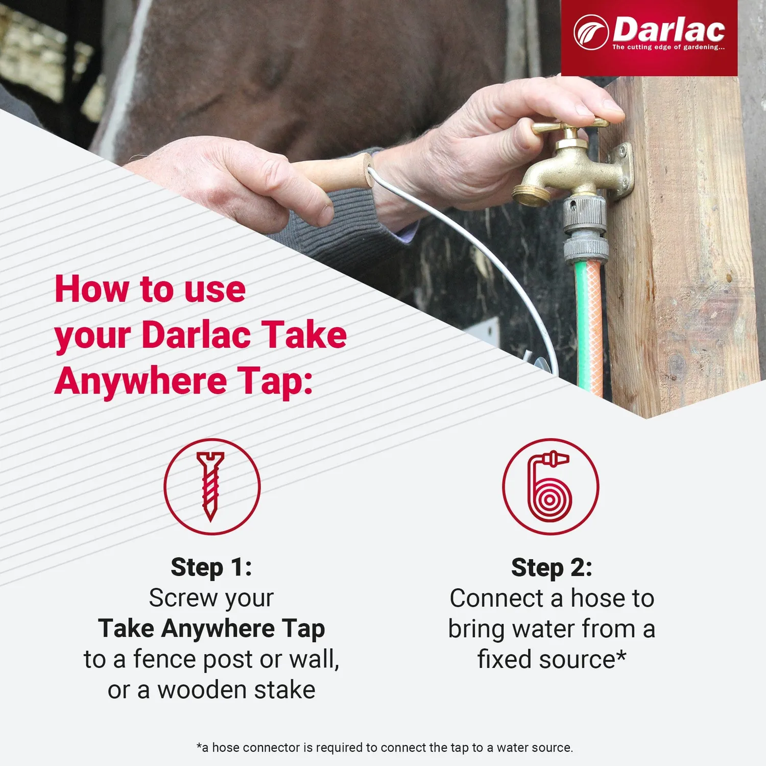 Darlac Take Anywhere Tap tuinkraan messing