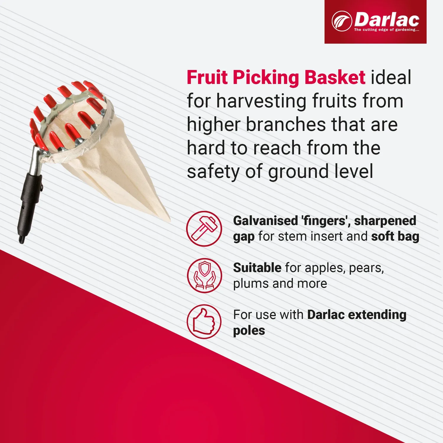 Darlac Swop Top fruitplukmand 30cm plukker