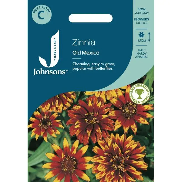 World Botanics Old Mexico zinnia zaden oranje rood