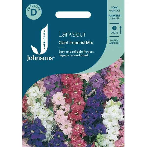 World Botanics Larkspur Giant Imperial Mix ridderspoor zaden hoog