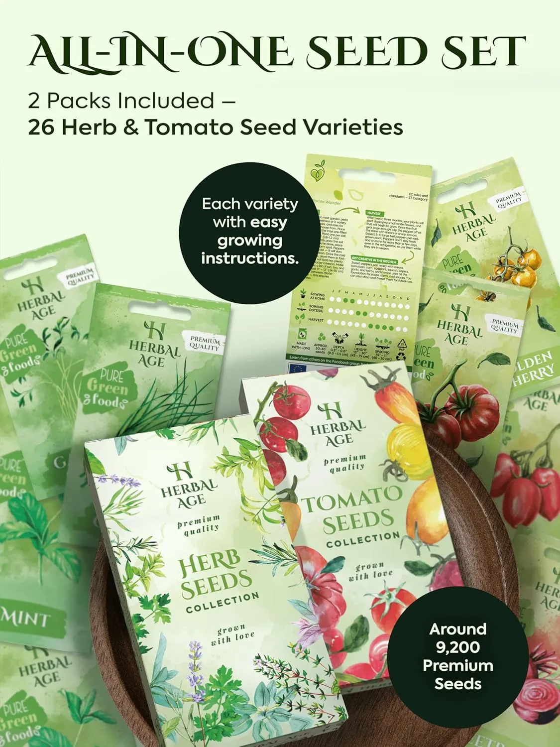 Herbal Age Deluxe 26 Zadenset Kruiden Tomaten 9200 Zaden Onbespoten