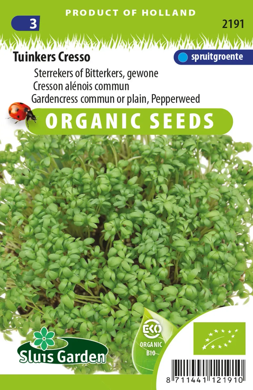Natuur en Puur Tuinkers Cresso zaden bio