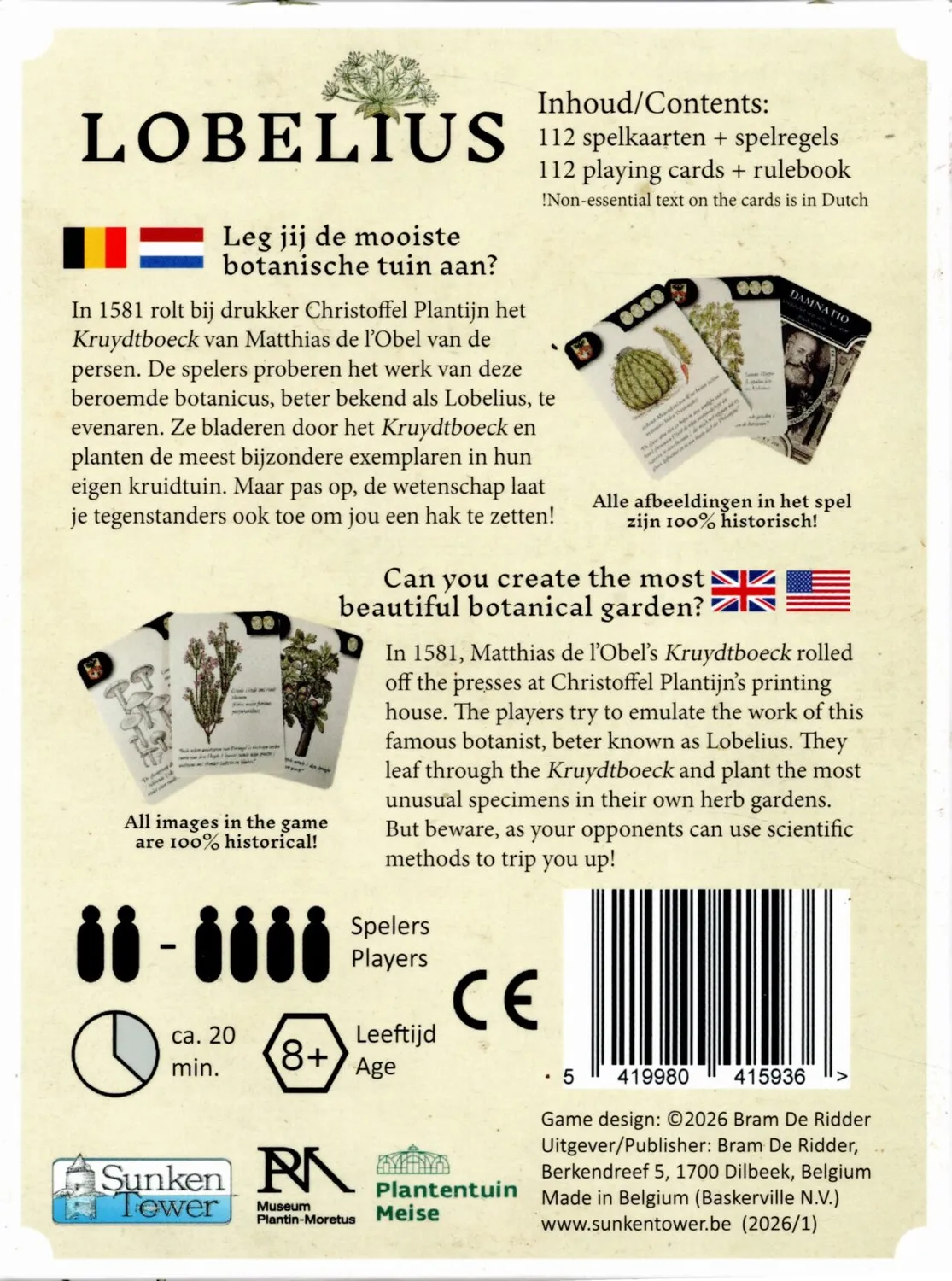 De Tuinen van MergenMetz Lobelius kaartspel plantenliefhebber