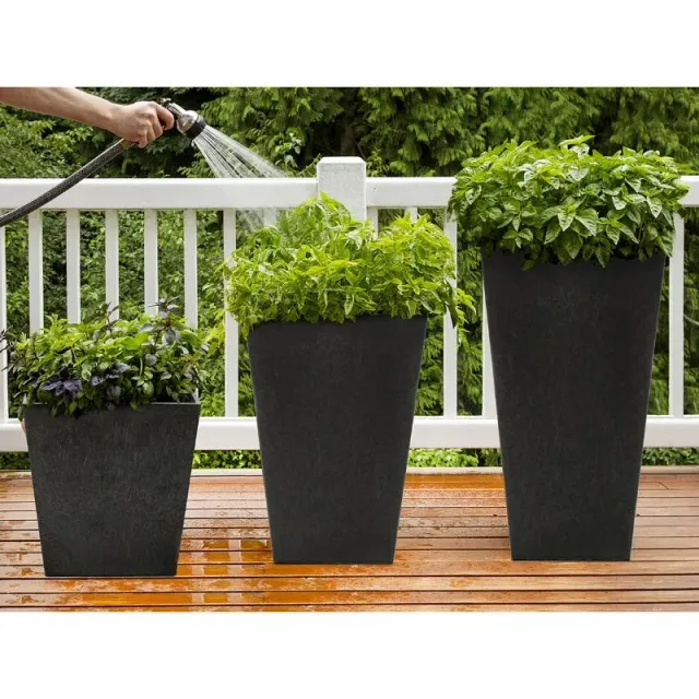 World Botanics Sonata plantenpotten slate set van 3 onbreekbaar