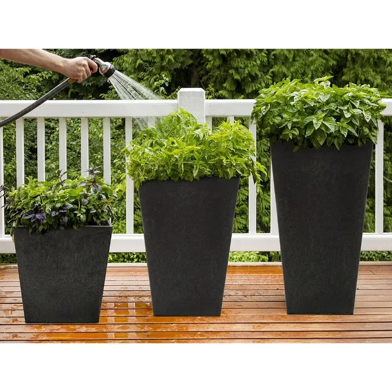 World Botanics Sonata plantenpotten slate set van 3 onbreekbaar