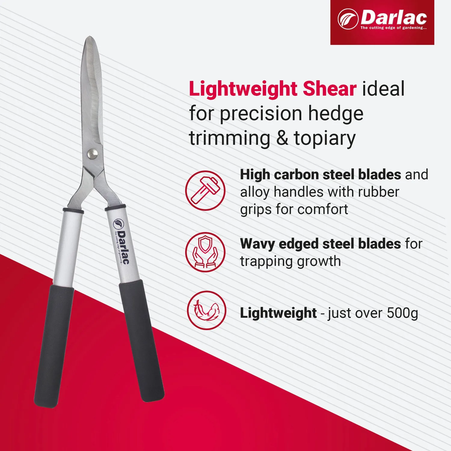 Darlac Lightweight 51363 heggenschaar lichte grip