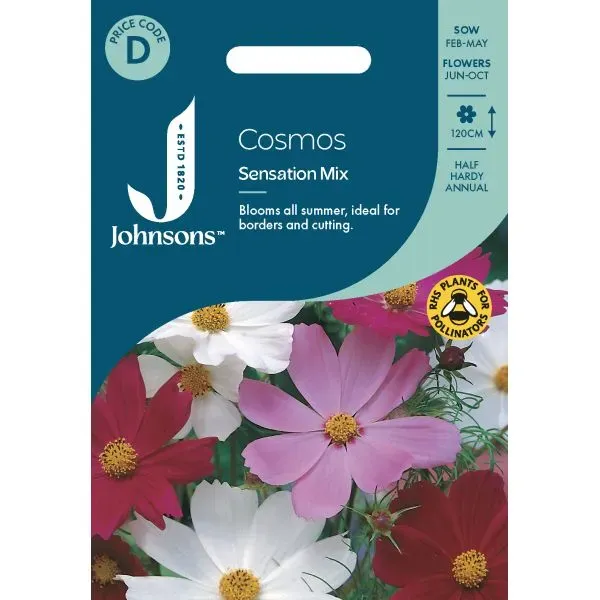 Johnsons Cosmos Sensation Mixed bloemzaden roze wit