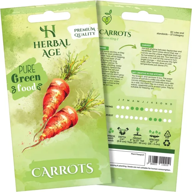 Herbal Age Premium Wortel Zaden ca. 2400 Zoet Knapperig