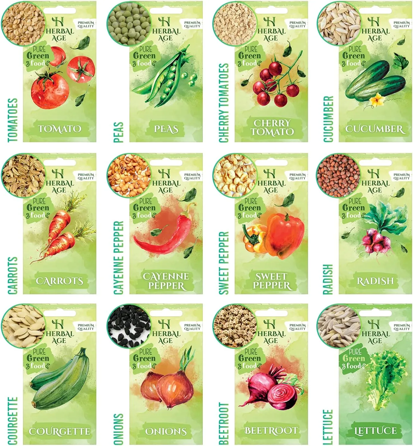 Herbal Age Moestuin Zaden Set 12 Soorten 5100+ Cadeau