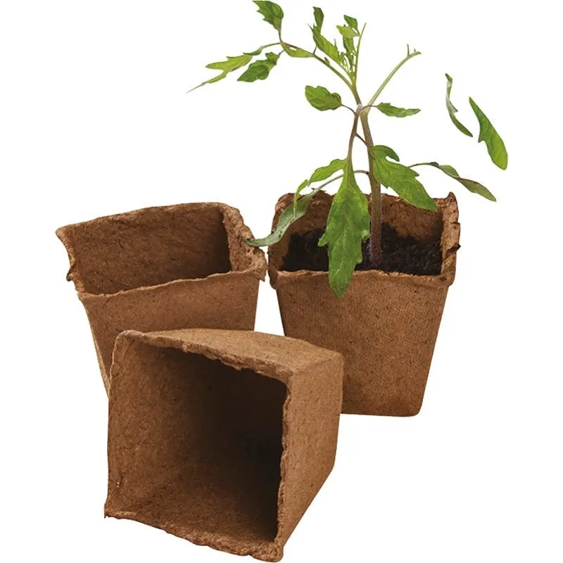 World Botanics Square Fibre Pots kweekpotten 48 x 8cm afbreekbaar