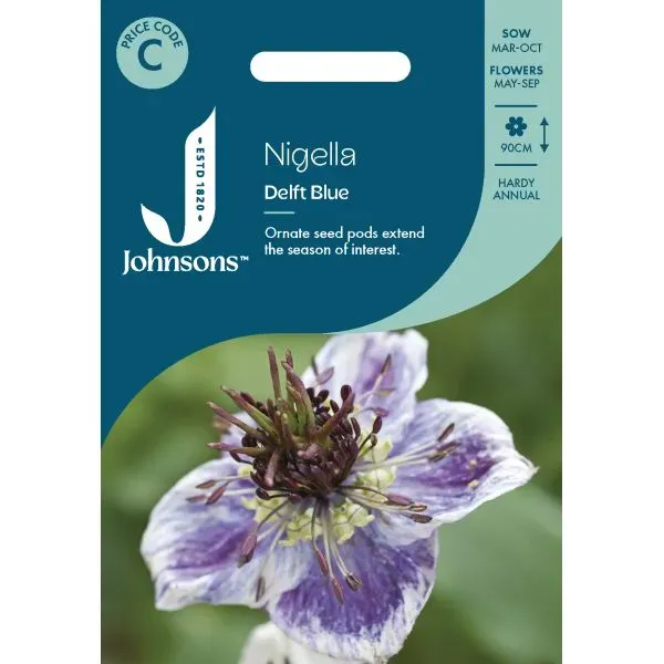 World Botanics Delft Blue nigella bloemzaden blauw 90 cm
