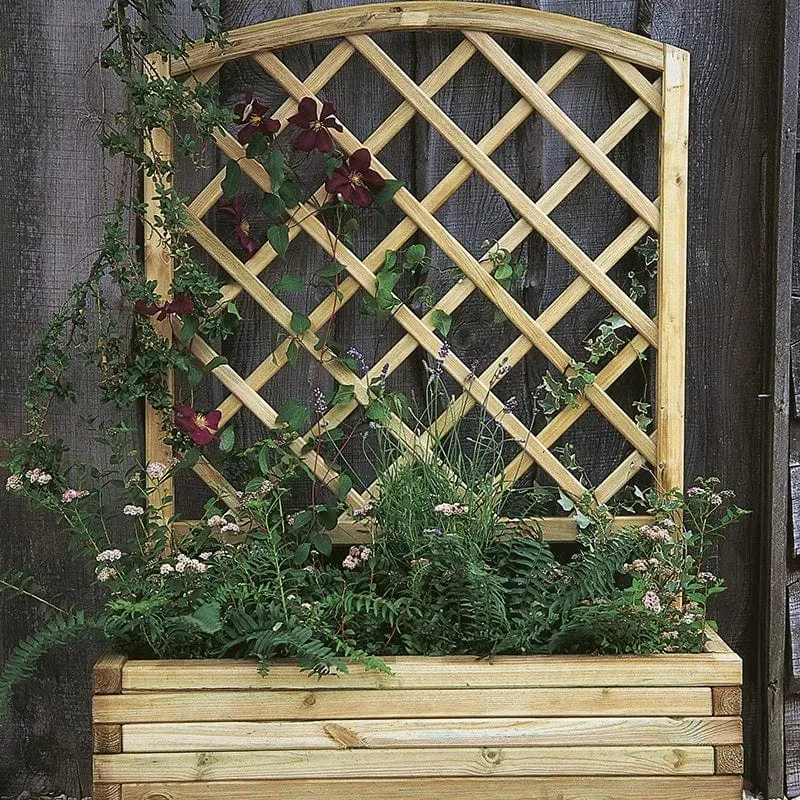 Forest Toulouse plantenbak hout met klimtrellis 100 cm