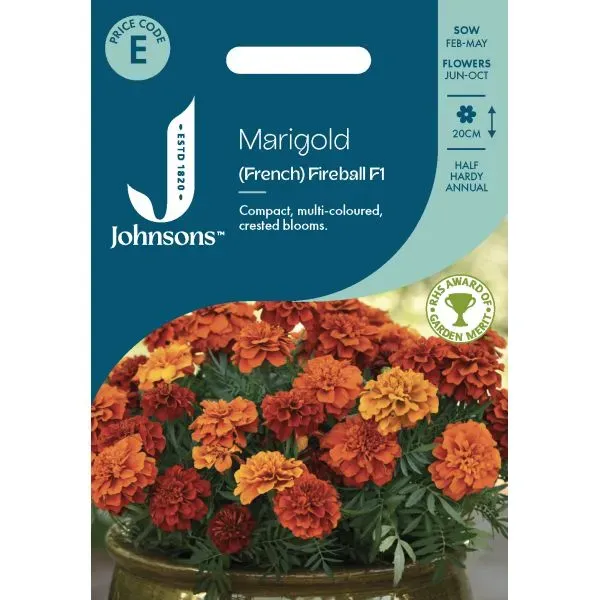 World Botanics Marigold Fireball F1 bloemzaden rood-oranje