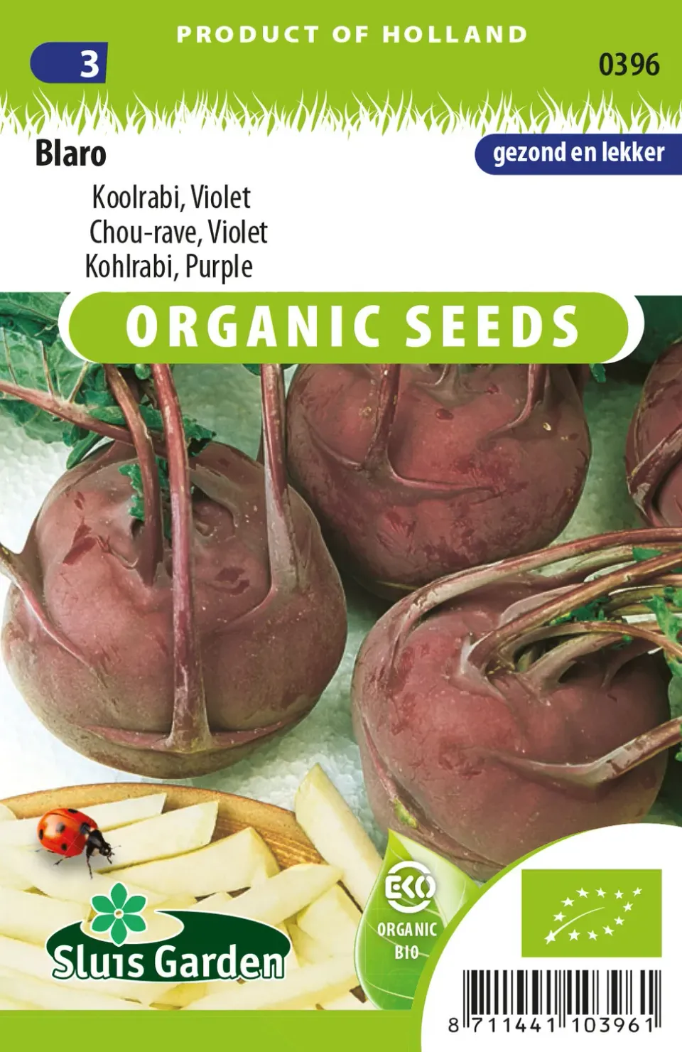 Natuur en Puur Blaro koolrabi zaden BIO violet onbespoten