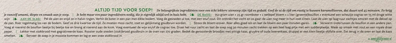 Meet Your Greens De Moeder uienposter A2+ 48x68 met recept