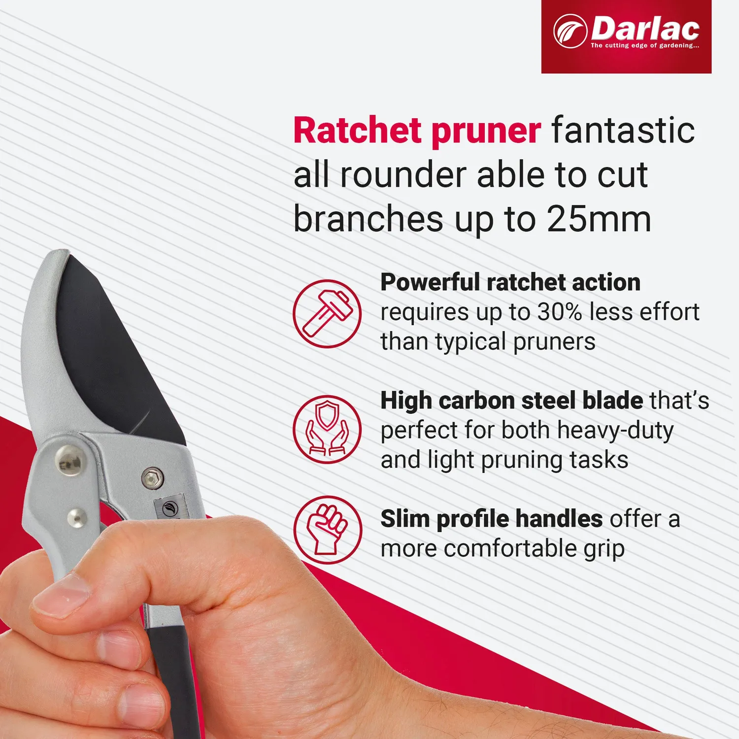 Darlac Super Classic Ratchet snoeischaar 25 mm