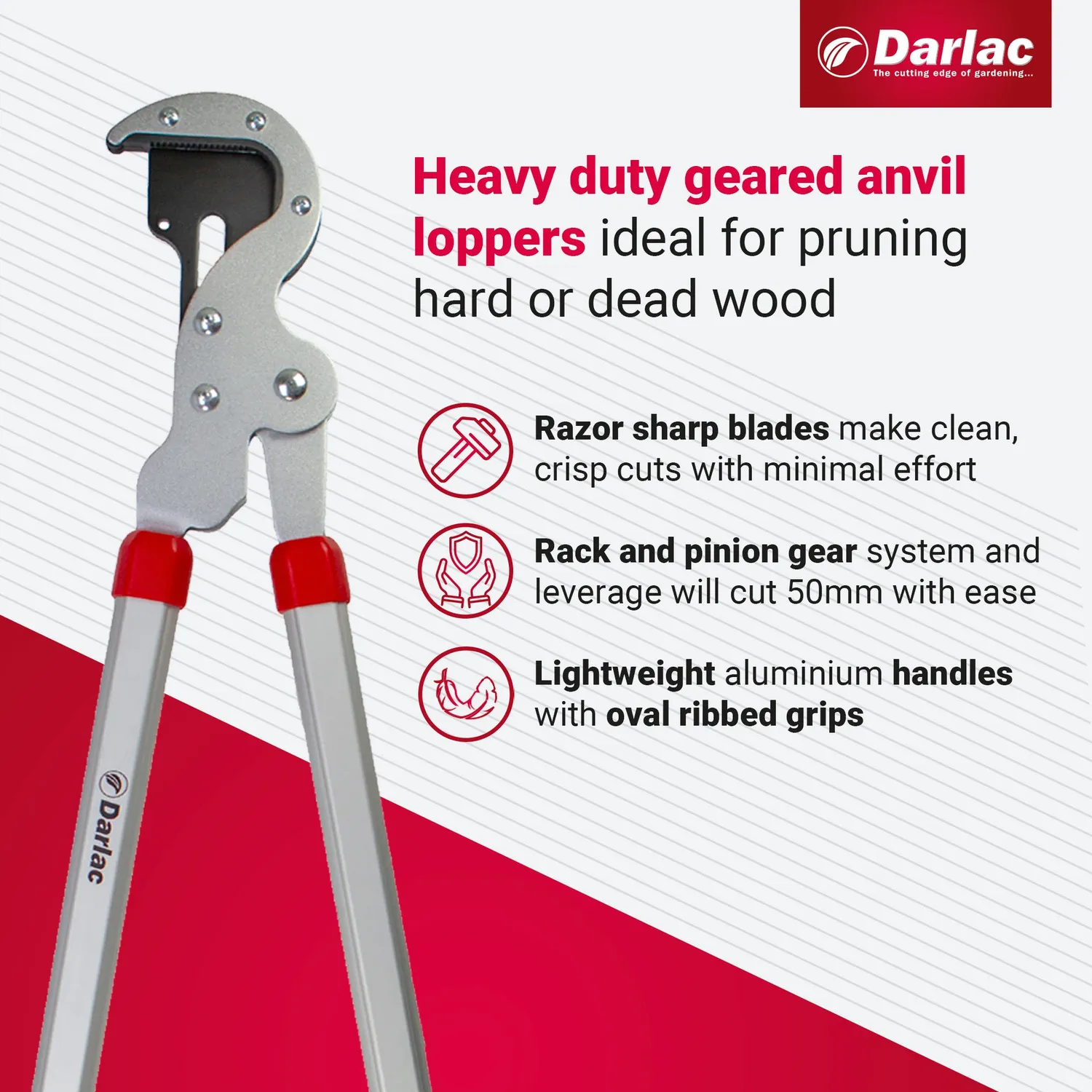 Darlac Heavy Duty takkenschaar aambeeld 50 mm overbrenging