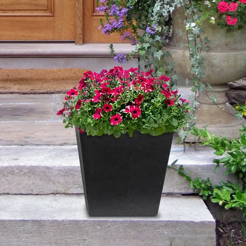 World Botanics Sonata plantenpot 33 cm leisteen 2 stuks onbreekbaar
