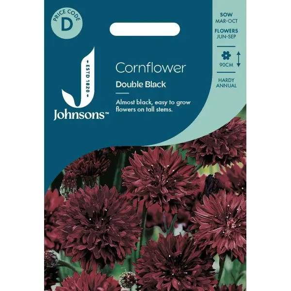 World Botanics Cornflower Double Black korenbloemzaden bijna zwart