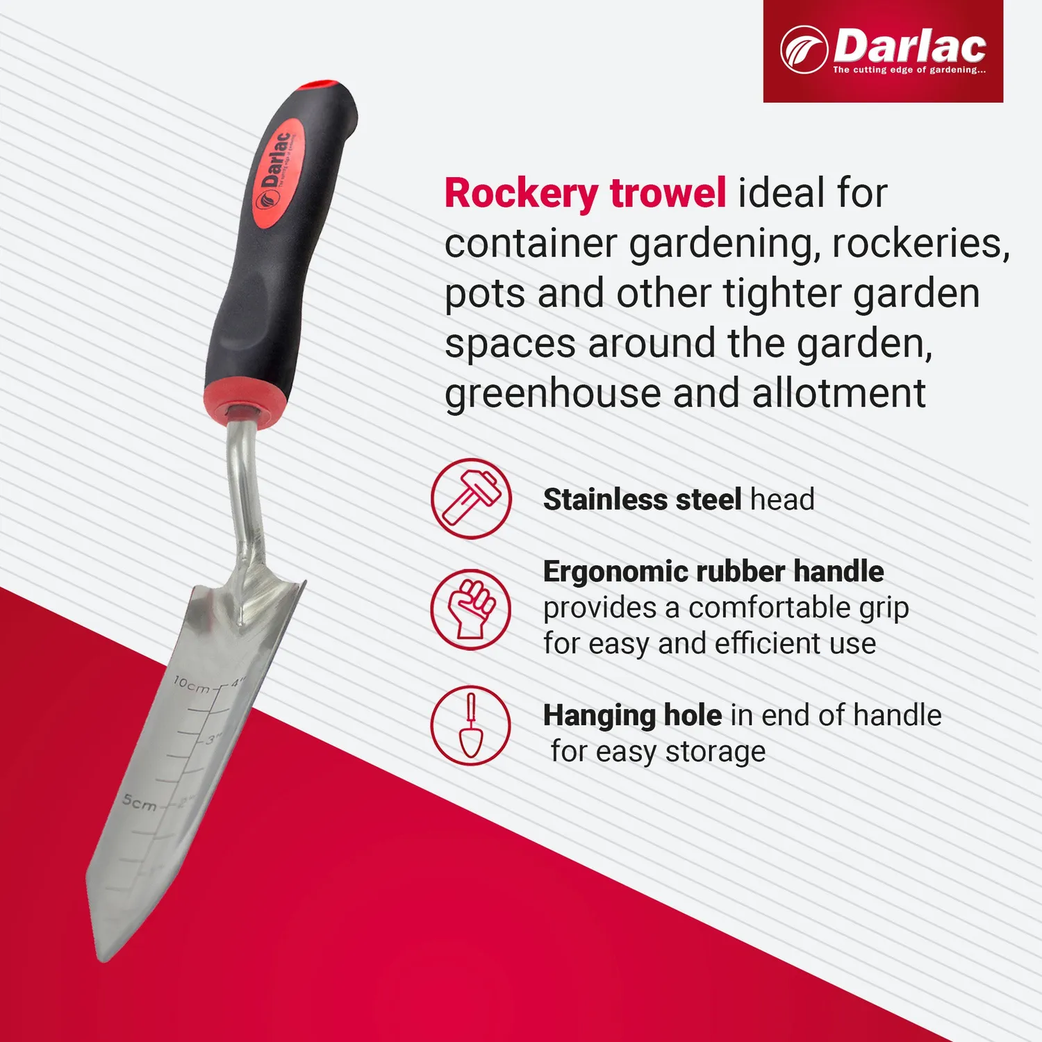 Darlac Rockery plantschepje rvs smal met dieptemarkering