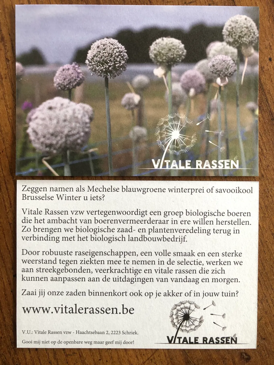 Vitale Rassen Flyers gratis info onbespoten zaden
