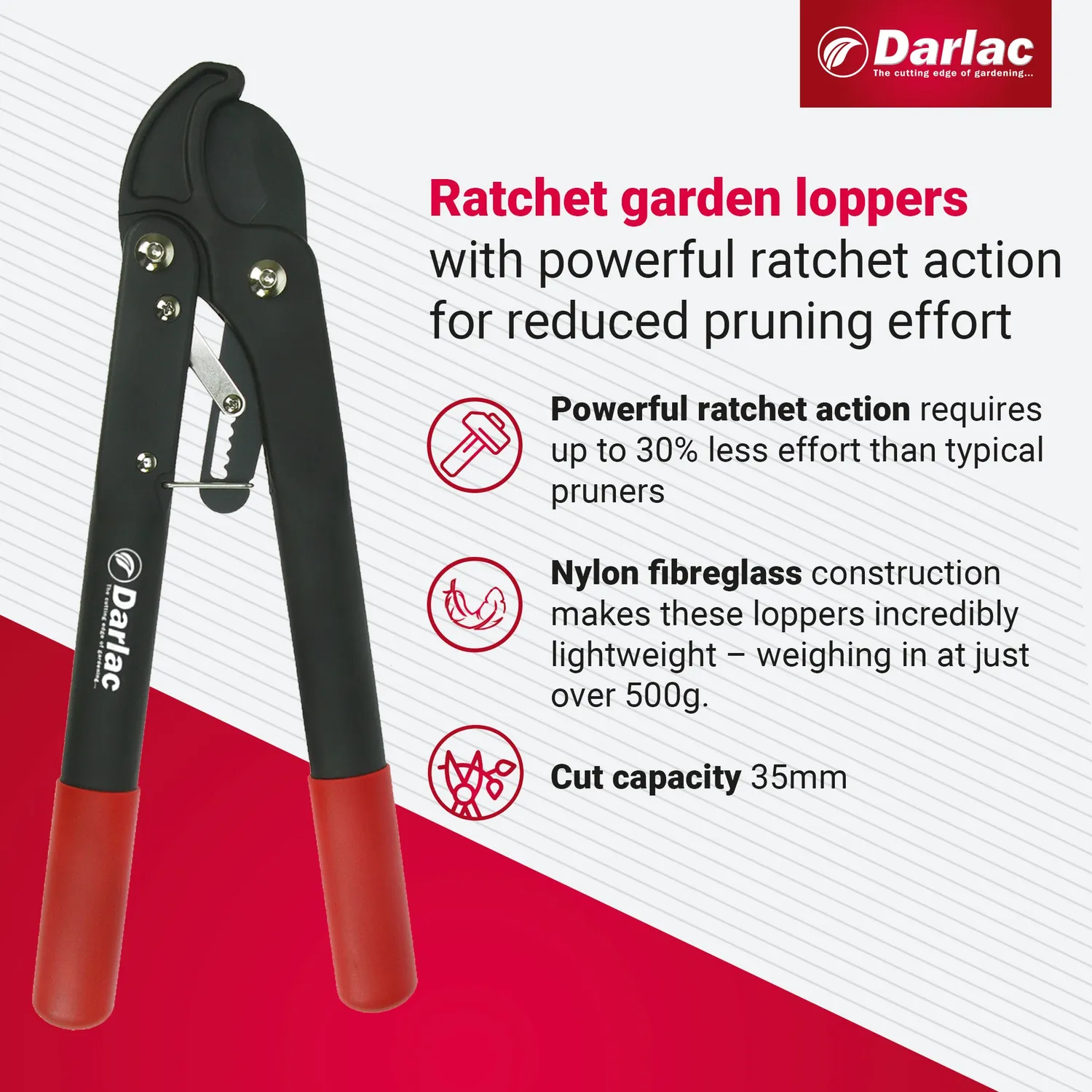 Darlac Handy Ratchet takkenschaar met ratel lichtgewicht