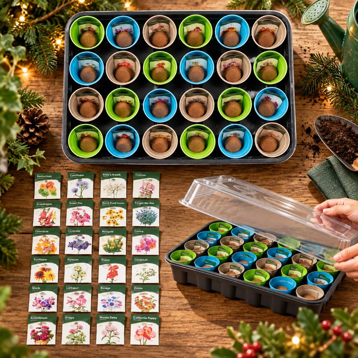 World Botanics Christmas in Bloom zaden adventskalender 24 vakjes