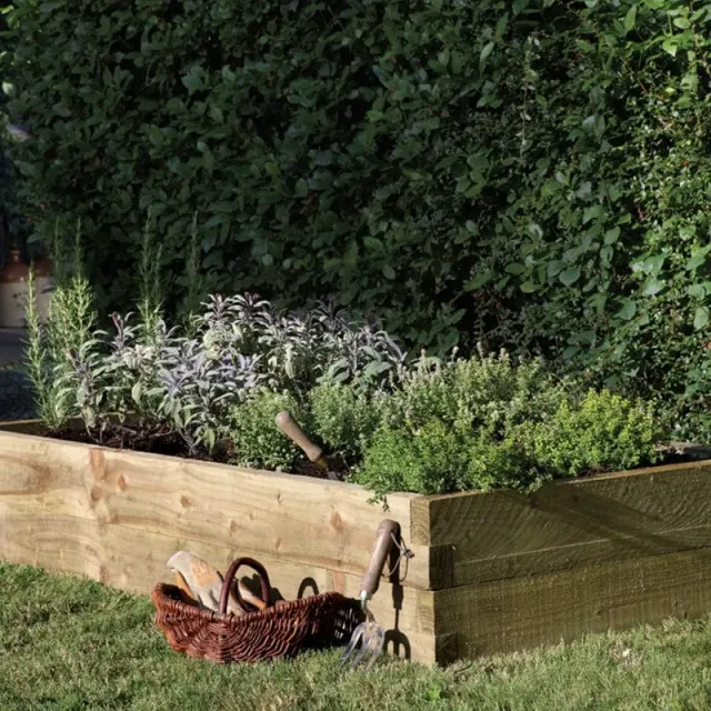 World Botanics Caledonian moestuinbak hout 180x90 beitsvrij