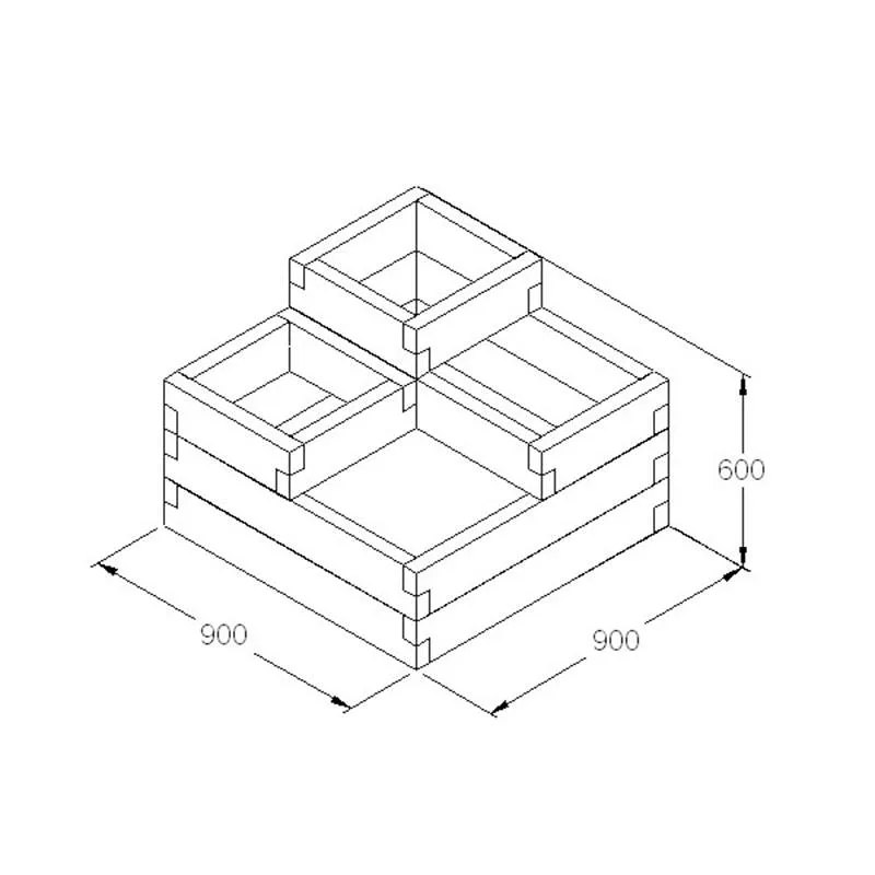 World Botanics Caledonian moestuinbak hout 90x90 cm geïmpregneerd