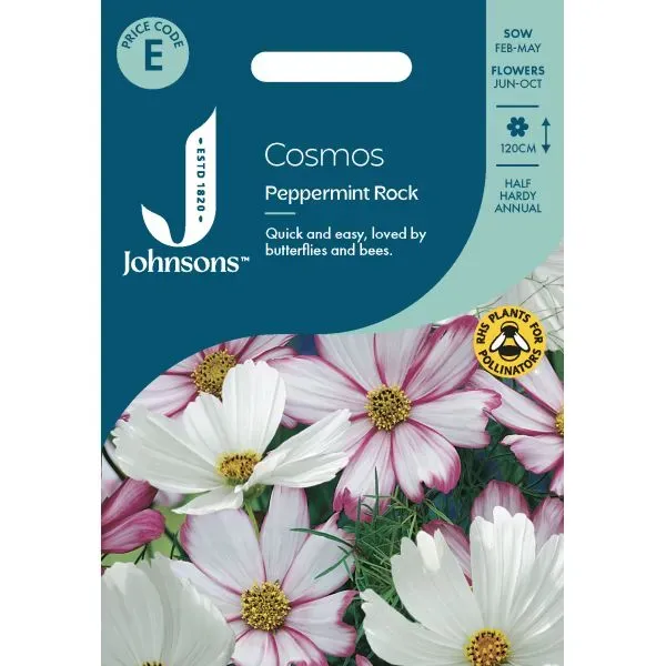 World Botanics Cosmos Peppermint Rock zaden roze-wit