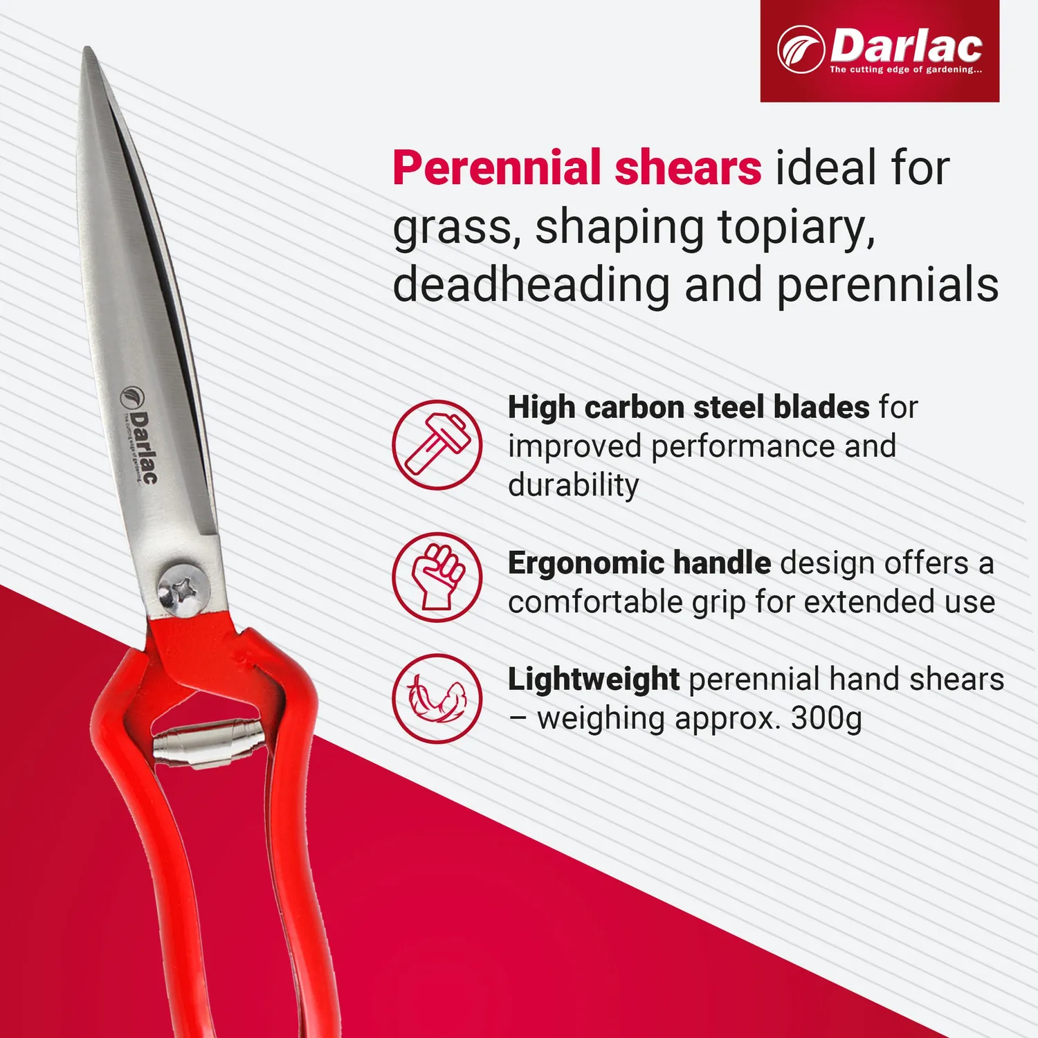 Darlac Perennial Shear grasschaar eenhandig lichtgewicht