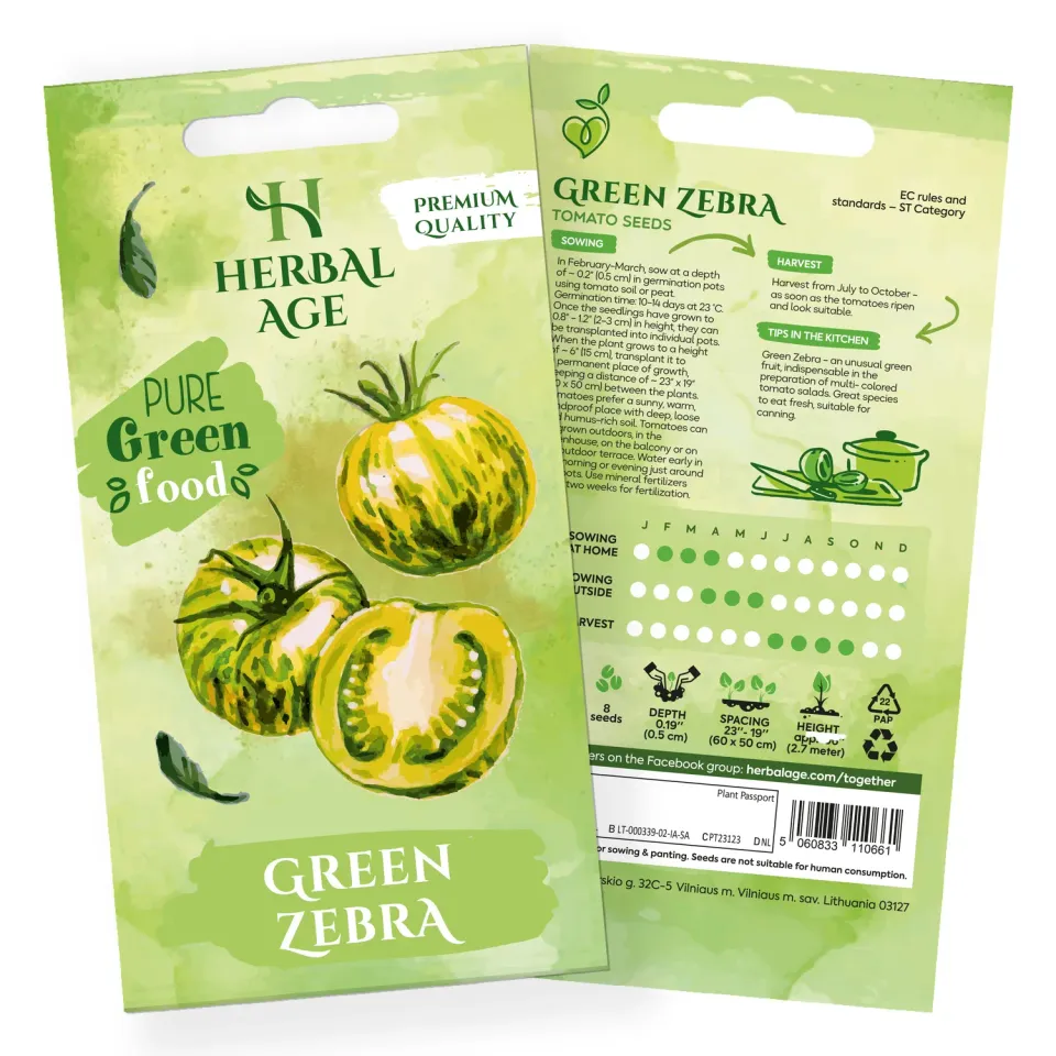 Herbal Age Premium Green Zebra Tomaten Zaden ca. 8 Zuurfris