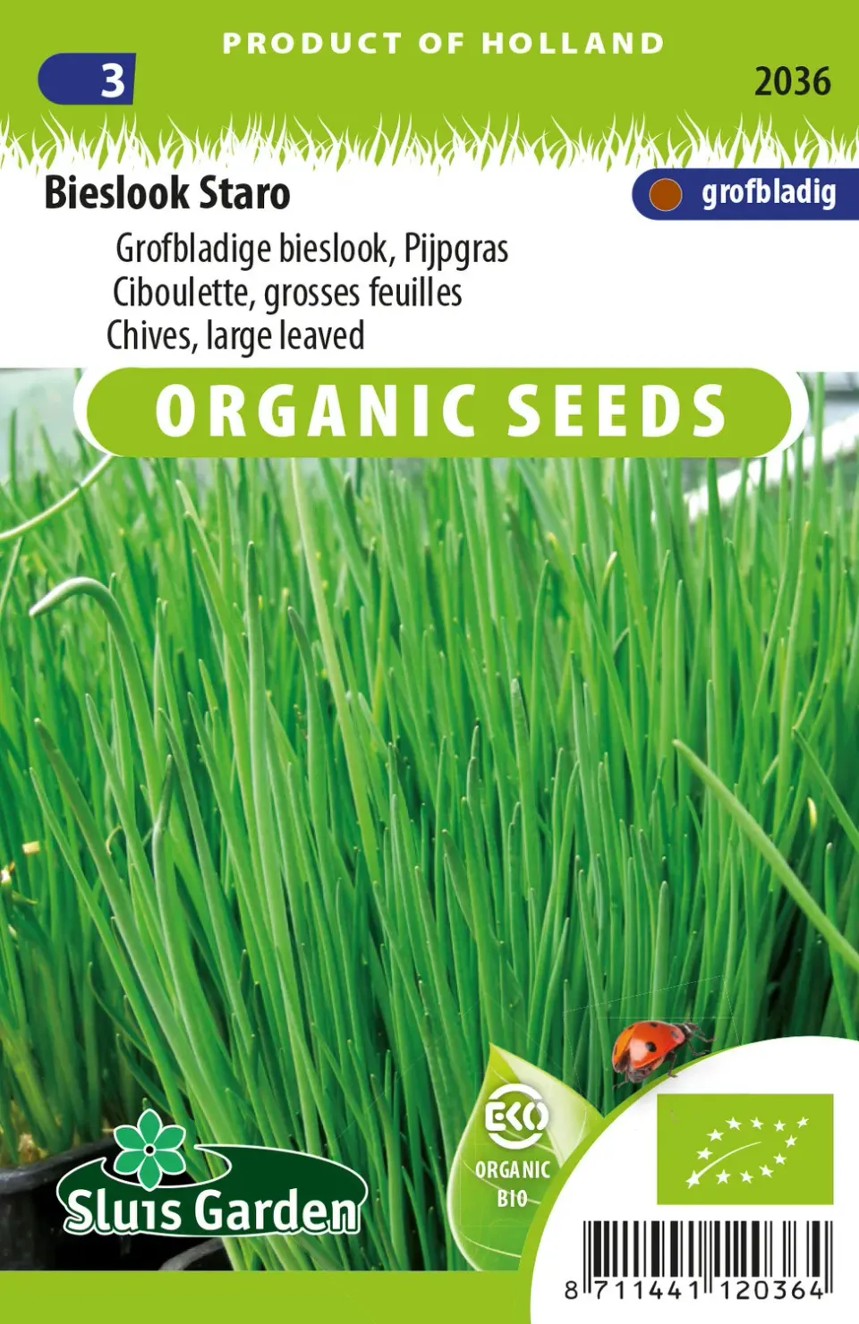 Sluis Garden Grove Staro bieslook zaden biologisch grofbladig