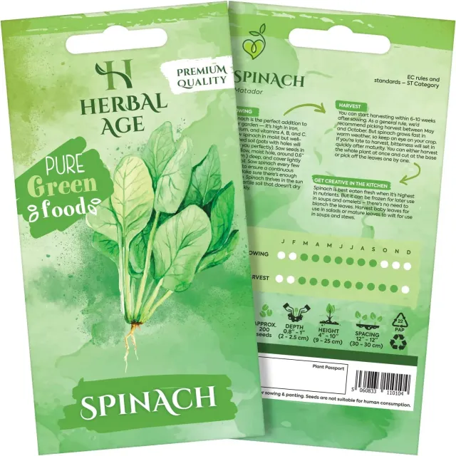 Herbal Age Premium Spinazie zaden 210 zaden snelgroeiend