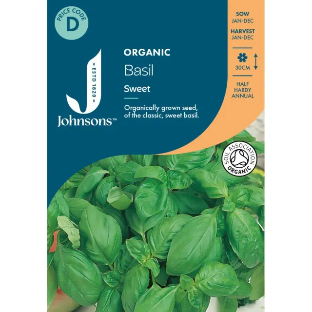 World Botanics Basil Sweet Organic basilicumzaden onbespoten