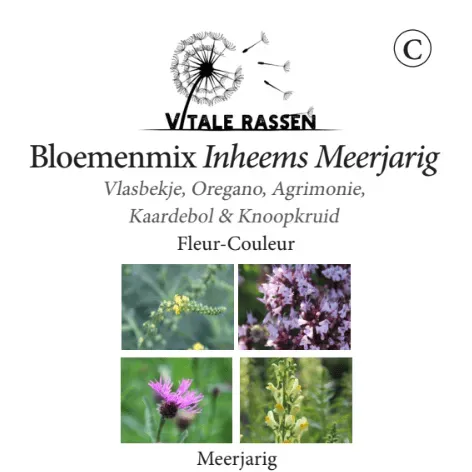 Vitale Rassen Bloemenmix Inheems meerjarig zaden onbespoten
