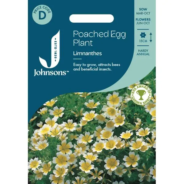 World Botanics Poached Egg Plant Limnanthes bloemzaden wit-geel onbespoten