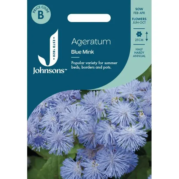 World Botanics Ageratum Blue Mink bloemzaden blauw randplant
