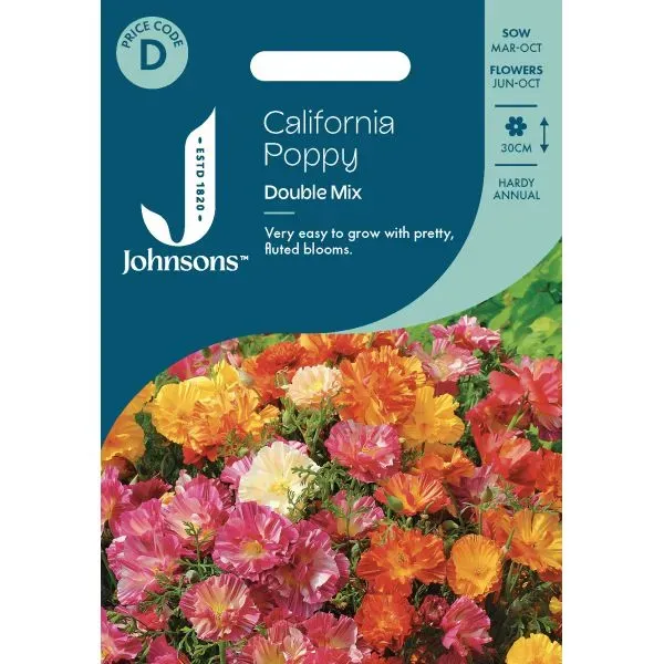 Johnsons Double Mixed californische papaver zaden gevuld